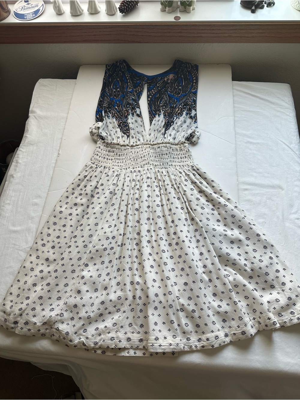 Free People Boho Plunge Smocked Sundress with Deep Pockets M - Picture 3 of 14